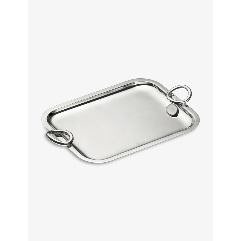 Christofle Vertigo silver-plated tray 20cm x 26cm, imported from the UK