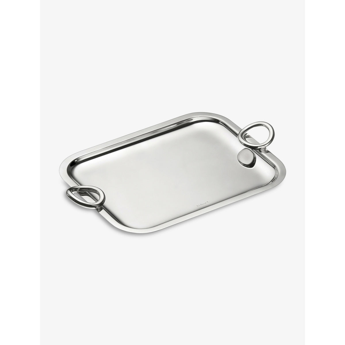 Christofle Vertigo silver-plated tray 20cm x 26cm, imported from the UK