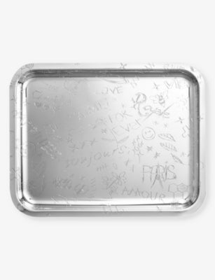 Christofle Graffiti silver-plated tray 36cm (British brand)