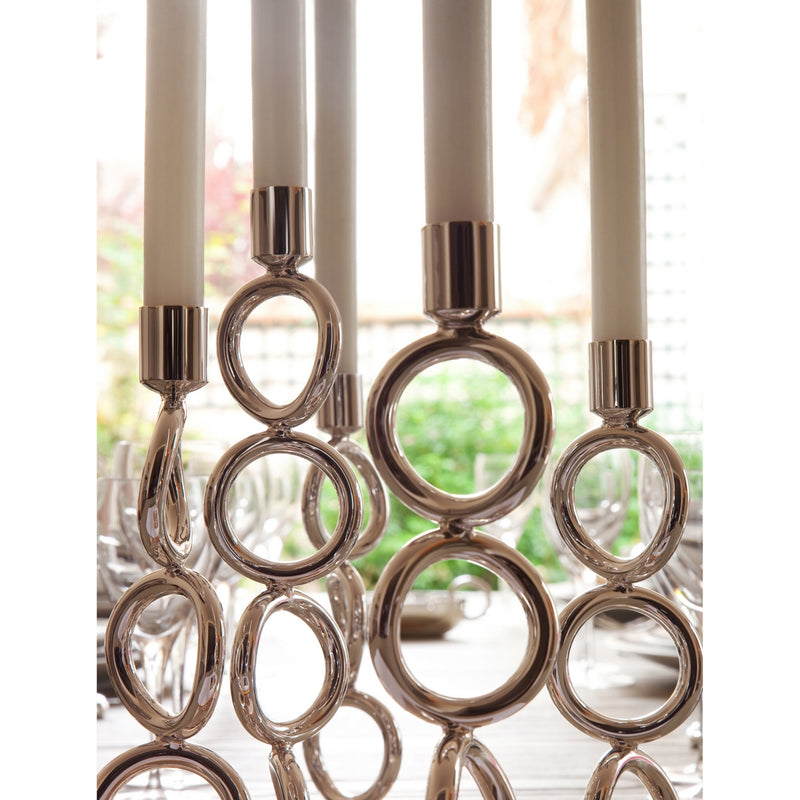 Christofle four-ring silver-plated candlestick 30cm - British product