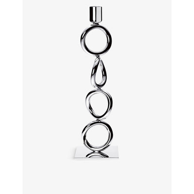 selfridges Christofle Vertigo Four-Ring Silver-Plated Candlestick 30cm- Buy online at McGrocer