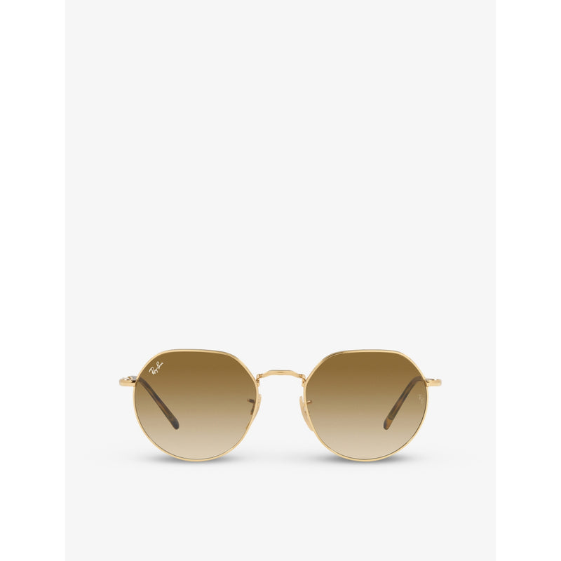 Ray-Ban hexagonal gold-toned metal sunglasses 55mm - British product
