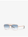 Ray-Ban RB3636 metal aviator sunglasses with clear gradient blue lenses (British brand)