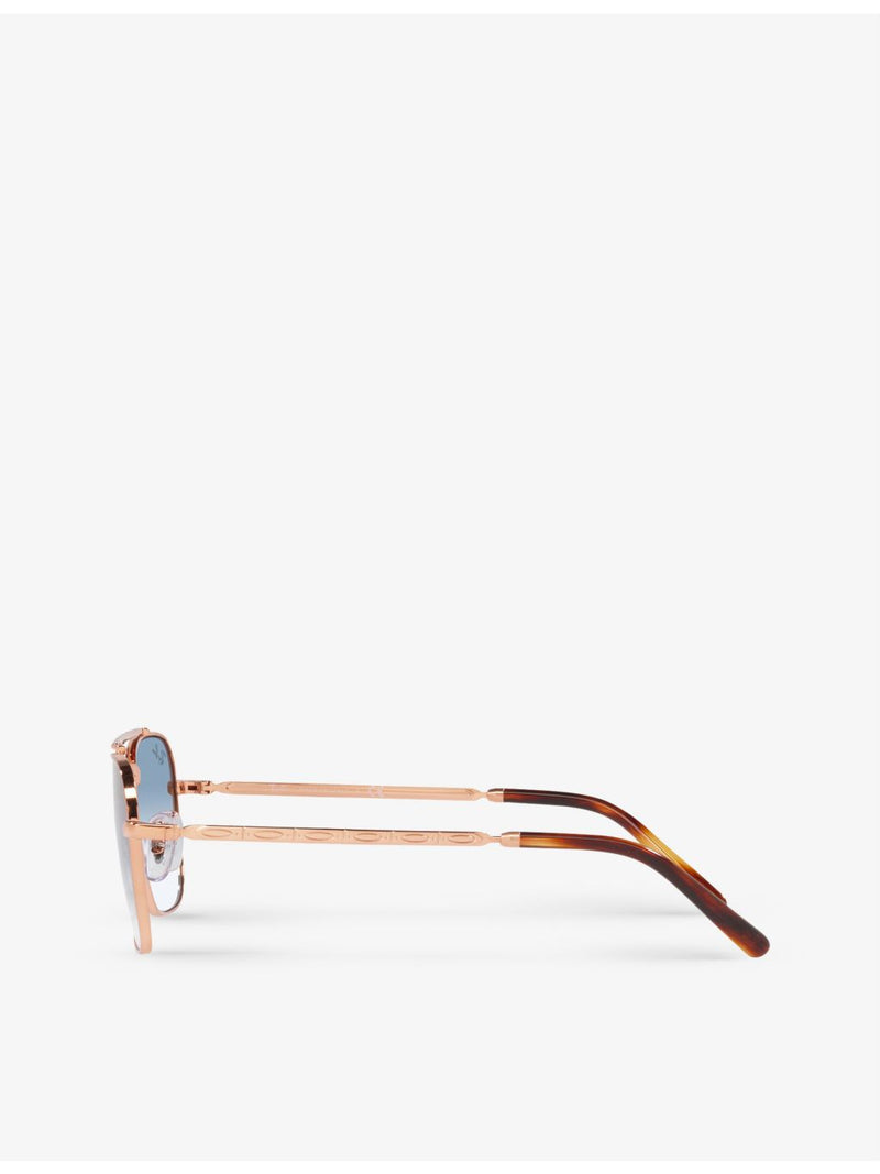 Ray-Ban RB3636 metal aviator sunglasses with clear gradient blue lenses (British brand)