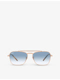 Ray-Ban RB3636 metal aviator sunglasses with clear gradient blue lenses (British brand)