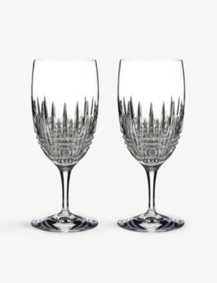 Waterford Lismore Diamond Essence crystal iced beverage glasses, 560ml - British product
