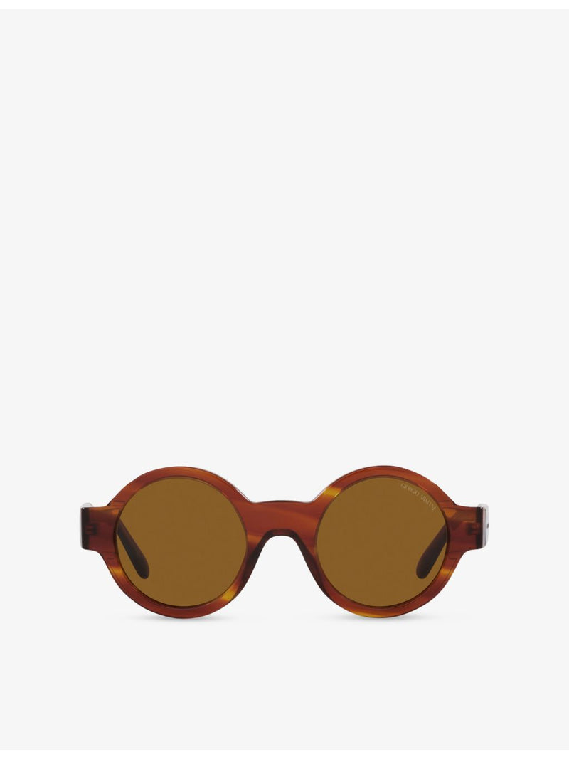 Giorgio Armani AR903M round acetate tortoiseshell sunglasses, imported from the UK