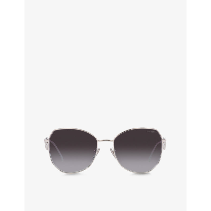 Prada PR 57YS aviator sunglasses in steel and polyamide (British brand)