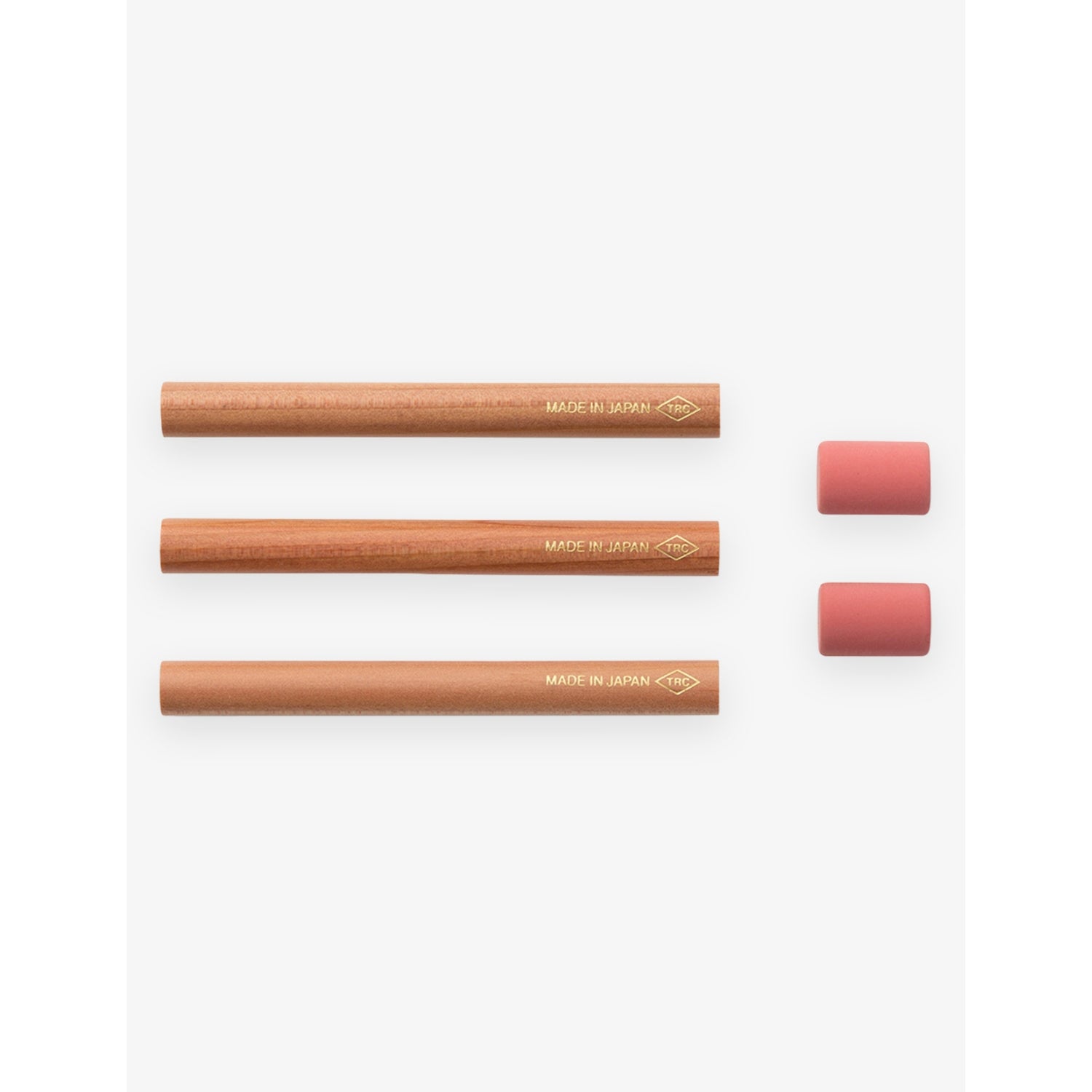 Traveler's Company brass pencil refill set 7.4cm with erasers, UK version