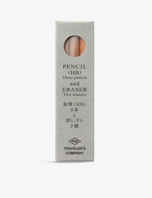Traveler's Company brass pencil refill set 7.4cm with erasers, UK version