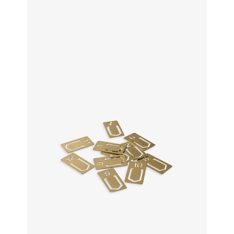 Traveler's Company brass number clips pack of 12, imported from the UK