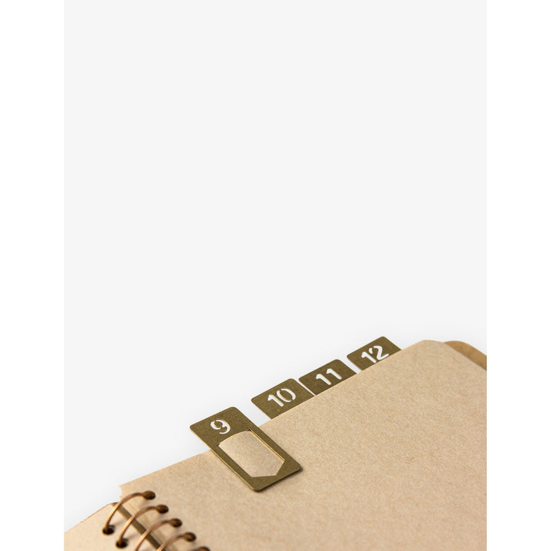 Traveler's Company brass number clips pack of 12, imported from the UK