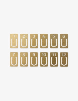Traveler's Company brass number clips pack of 12, imported from the UK