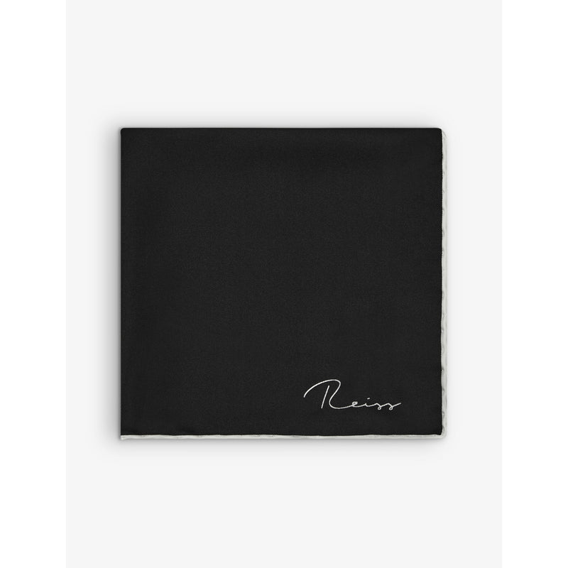 Ceremony logo-print silk pocket square - BLACK