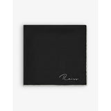 Ceremony logo-print silk pocket square - BLACK