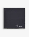 Reiss Ceremony Logo-Print Silk Pocket Square 32cm