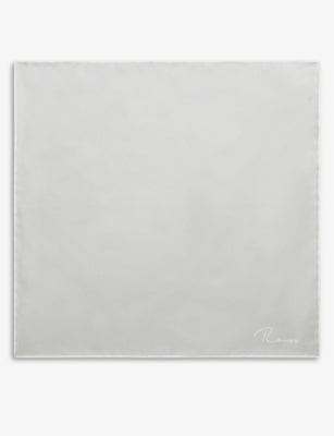 Reiss Ceremony Logo-Print Silk Pocket Square 32cm