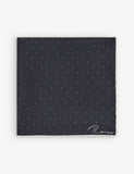 Reiss Liam Polka-dot Logo-print Silk Pocket Square 32cm