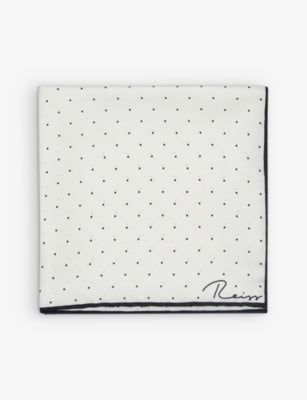 Reiss polka dot silk pocket square 32cm, UK version