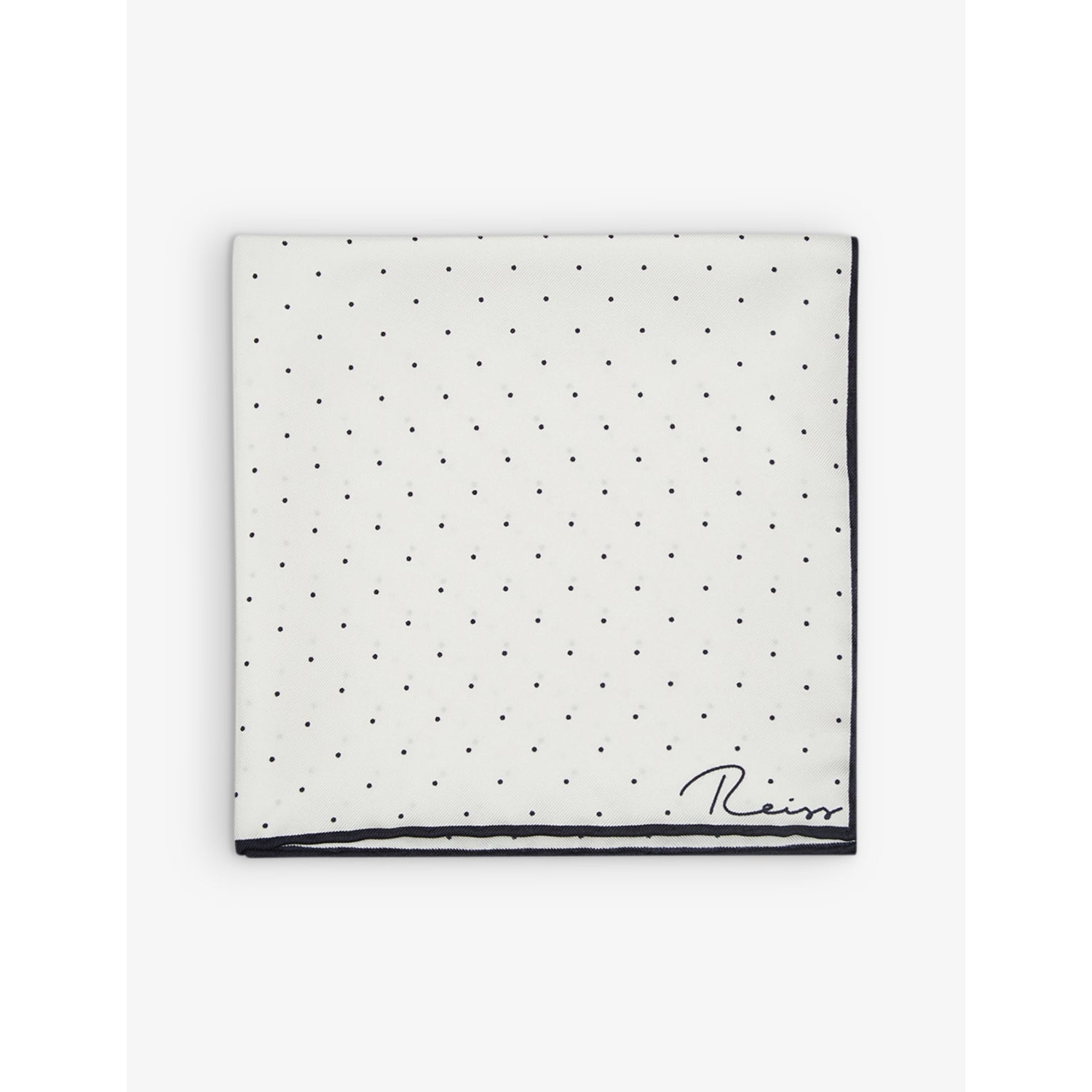 Liam polka-dot logo-print silk pocket square - BURGUNDY