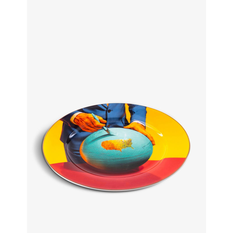 Seletti porcelain plate Globe 27cm, imported from the UK