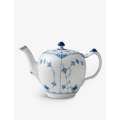 selfridges Royal Copenhagen Blue Fluted Half Lace Porcelain Teapot 1L- Buy online at McGrocer
