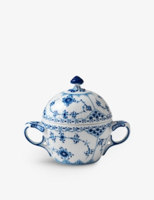 Royal Copenhagen Blue Fluted Half Lace porcelain sugar bowl 200ml, UK version