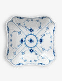 Royal Copenhagen Blue Fluted Lace square porcelain bowl 20.5cm, UK version