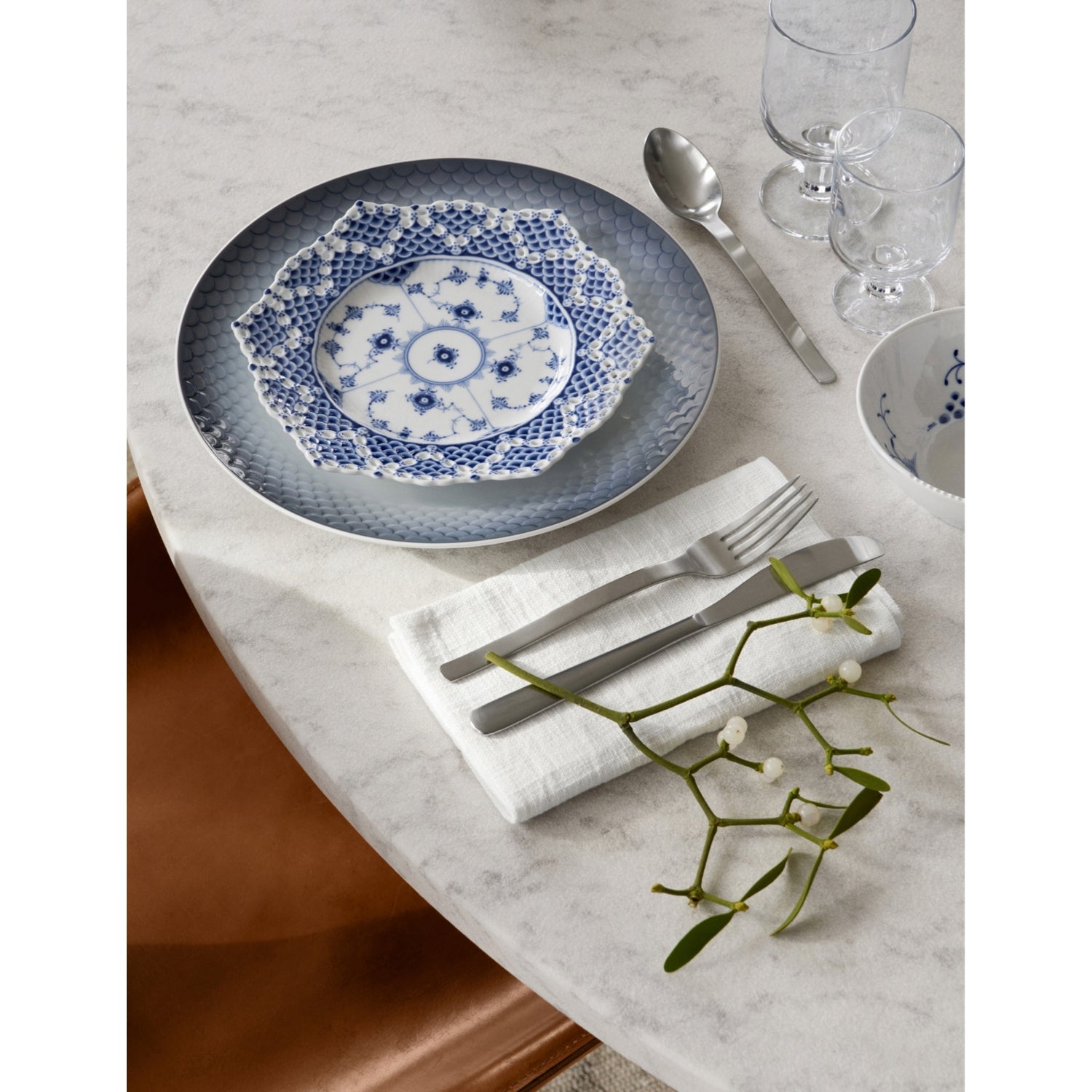 Royal Copenhagen Blue Fluted Full Lace plate 21cm, imported from the UK