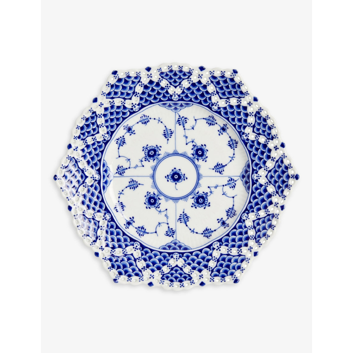 Royal Copenhagen Blue Fluted Full Lace plate 21cm, imported from the UK