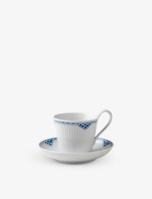 Royal Copenhagen Princess porcelain cup and saucer set, hand-painted, 250ml, UK version