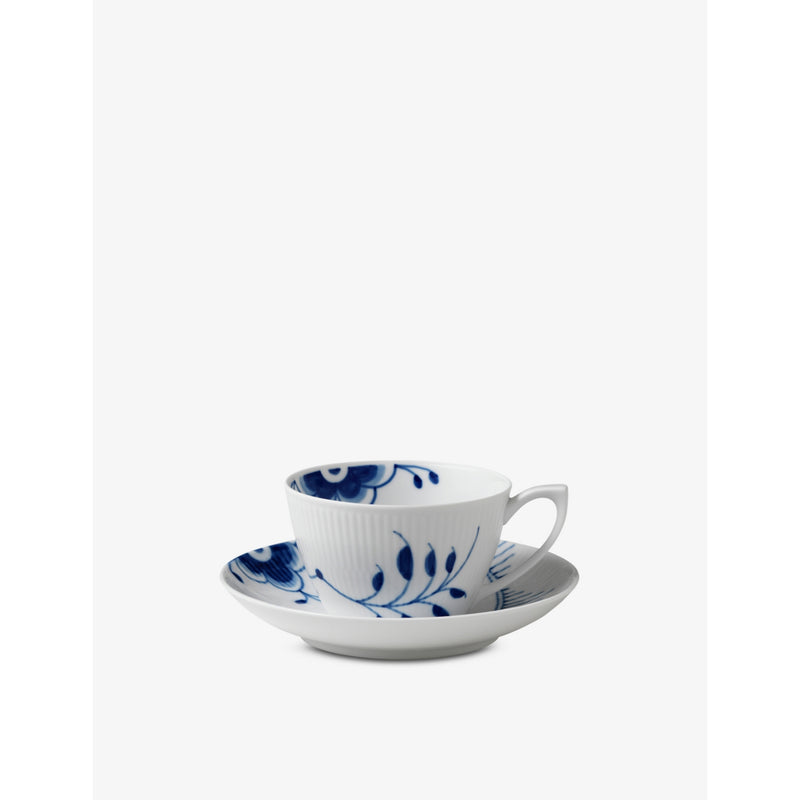 Royal Copenhagen Blue Fluted porcelain teacup and saucer 280ml - British product