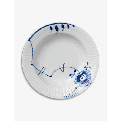 selfridges Royal Copenhagen Blue Fluted Mega Porcelain Deep Plate 21cm- Buy online at McGrocer