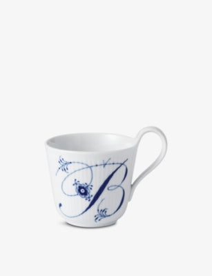 Royal Copenhagen hand-painted porcelain letter B mug 330ml, imported from the UK