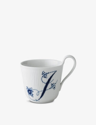 Royal Copenhagen hand-painted porcelain Alphabet J mug 330ml, imported from the UK