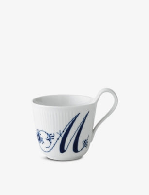 Royal Copenhagen Alphabet M hand-painted porcelain mug 330ml, UK version