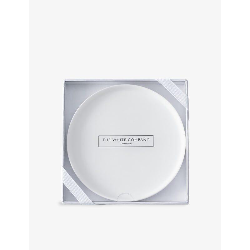 The White Company botanical ceramic candle plate 12cm - British product