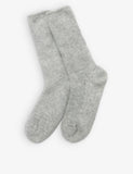 Ribbed cashmere bed socks sizes 4-7 - SlvrGryMrl