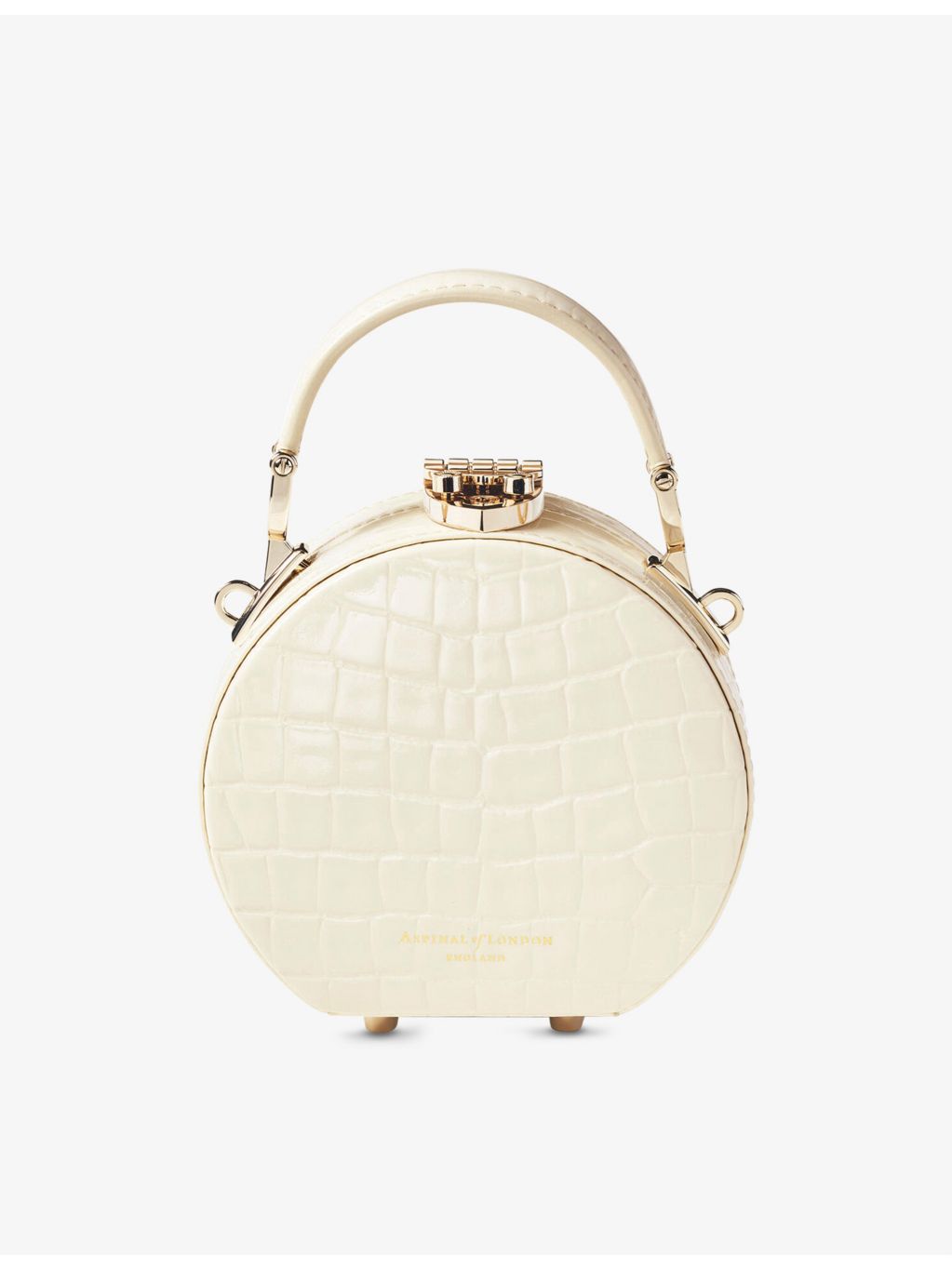Aspinal of London Hat Box mini croc-embossed leather cross-body bag - British product
