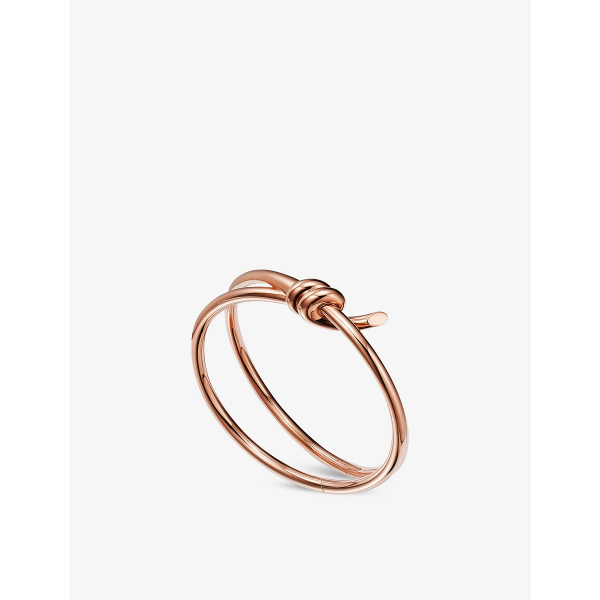Tiffany Knot Double Row 18ct rose-gold hinged bangle - M