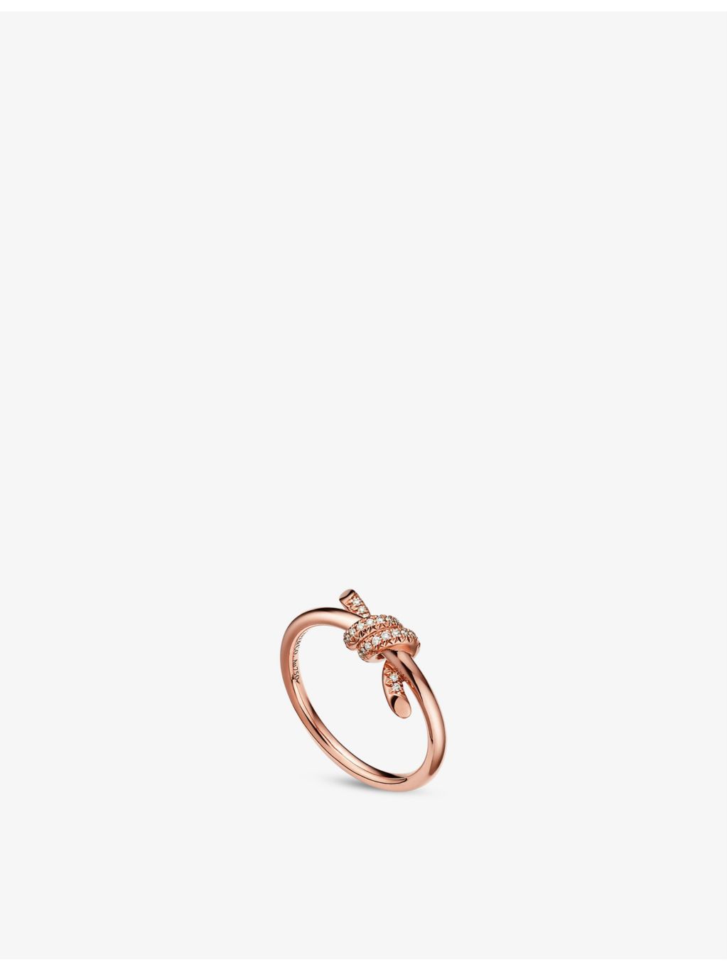 Tiffany Knot 18ct rose gold 0.05ct diamond ring, UK version