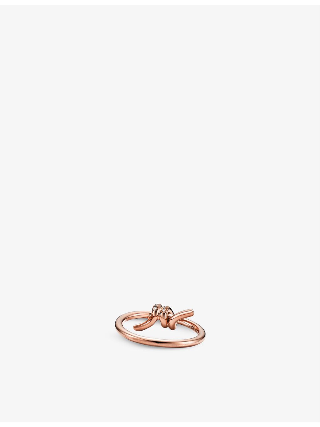 Tiffany Knot 18ct rose gold 0.05ct diamond ring, UK version