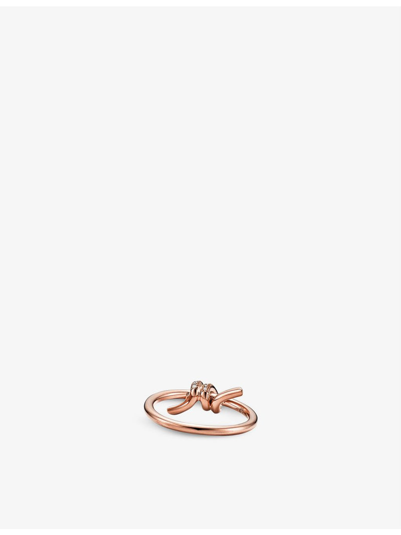 Tiffany Knot 18ct rose gold 0.05ct diamond ring, UK version