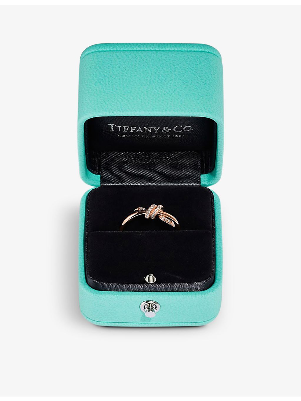 Tiffany Knot 18ct rose gold 0.05ct diamond ring, UK version