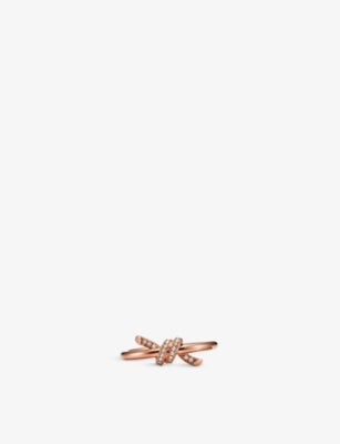 Tiffany & Co. Knot 18ct Rose-Gold and 0.05ct Brilliant-Cut Diamond Ring