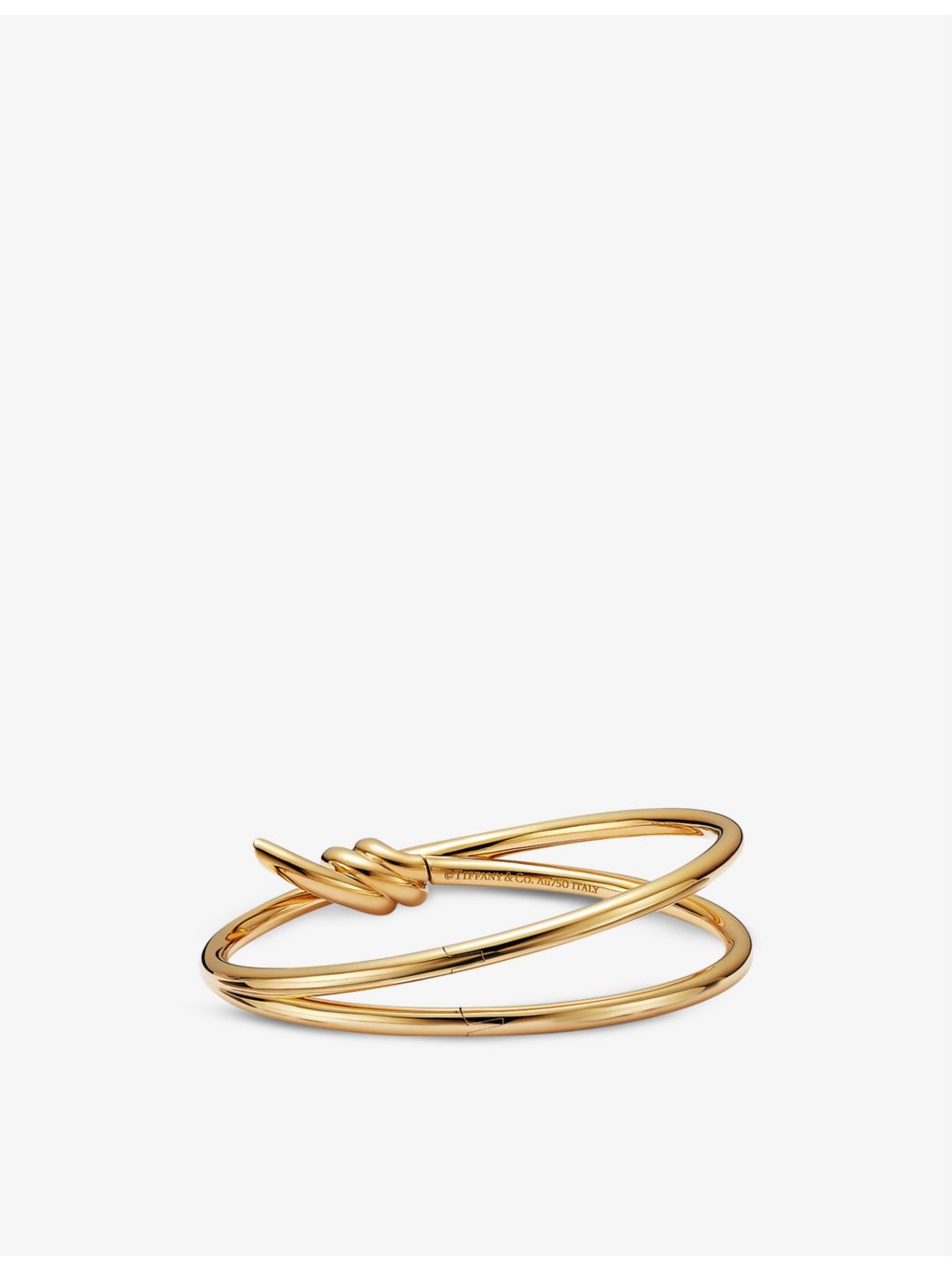 Tiffany & Co. double row 18ct yellow gold hinged bangle (British brand)