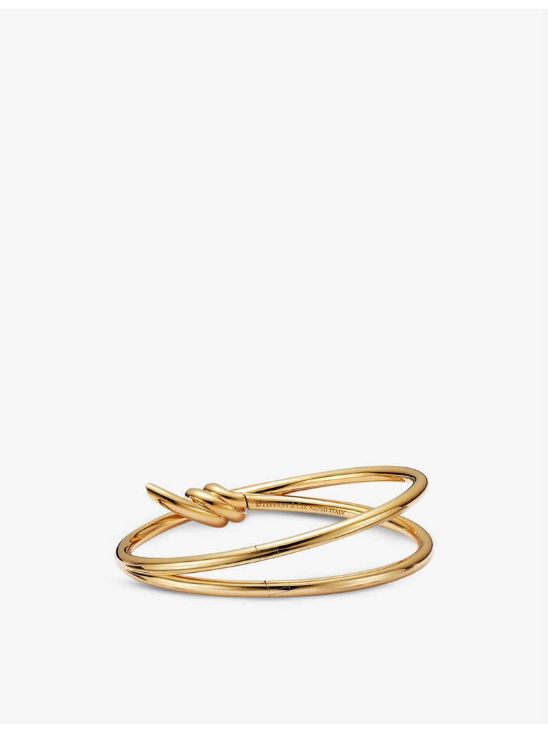 Tiffany & Co. double row 18ct yellow gold hinged bangle (British brand)