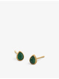 Monica Vinader teardrop onyx stud earrings, imported from the UK