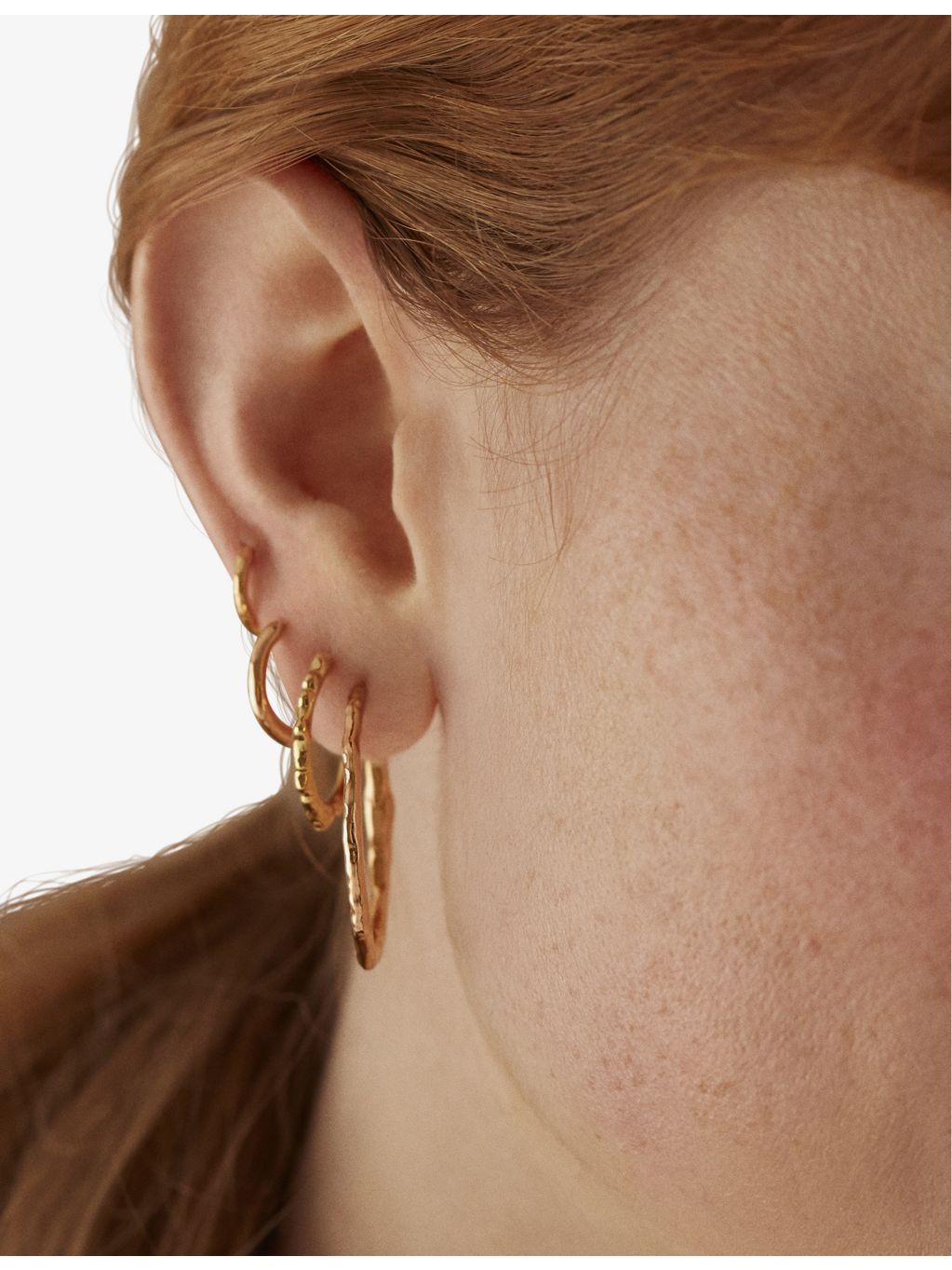 Monica Vinader Siren 18ct gold vermeil hoop earrings 1.4cm (British brand)