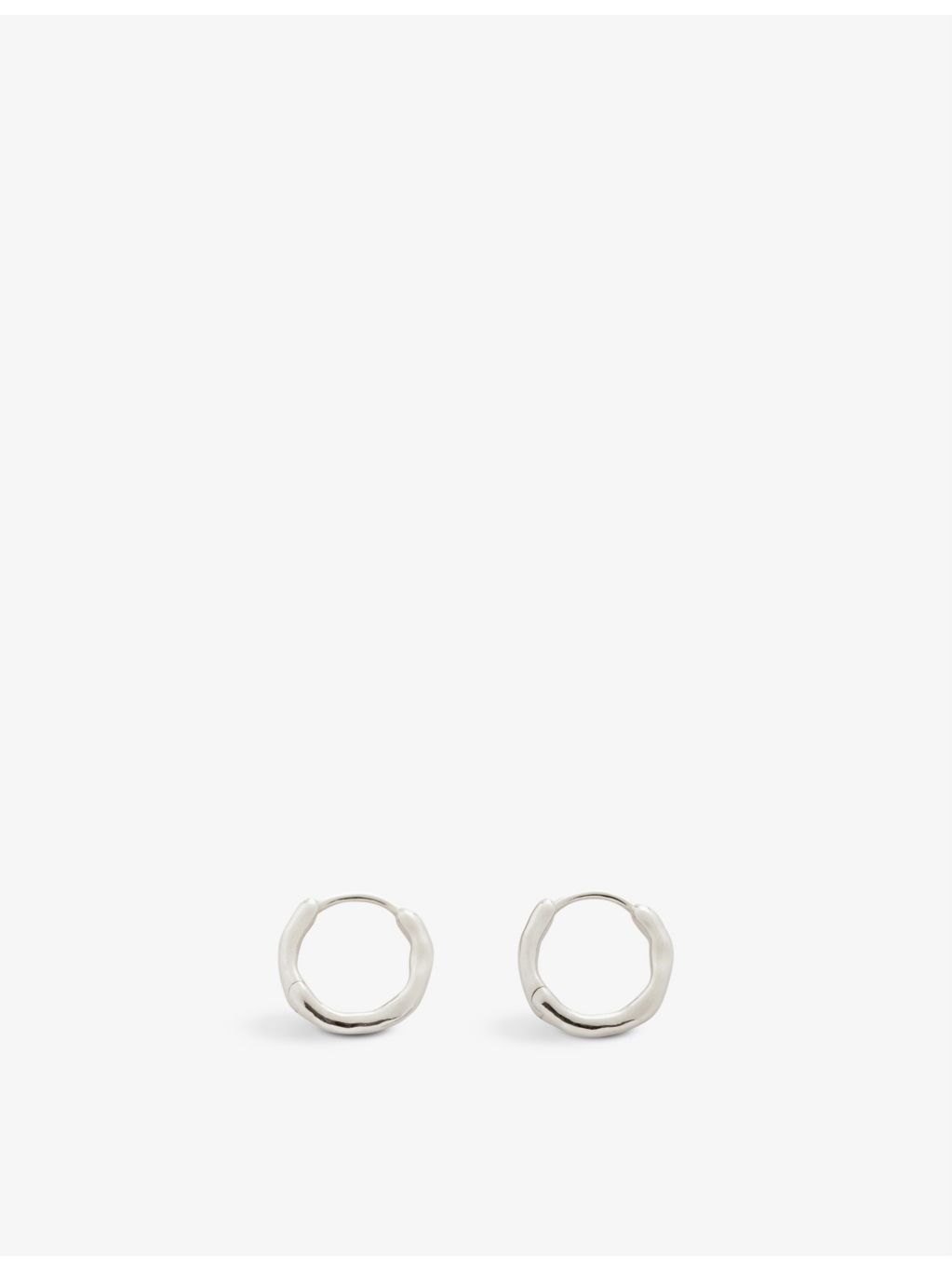 Monica Vinader Siren Muse silver huggie hoop earrings (British brand)